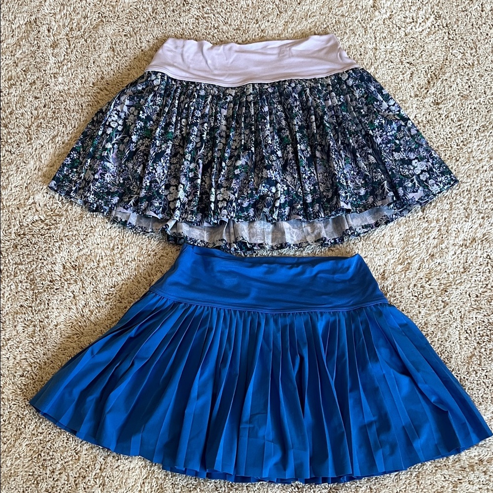 Women's Aerie Offline Floral & Royal Blue Skirt Duo — Pleated Circle Skirts